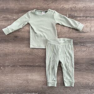 Ribbed Mint Green Toddler Set